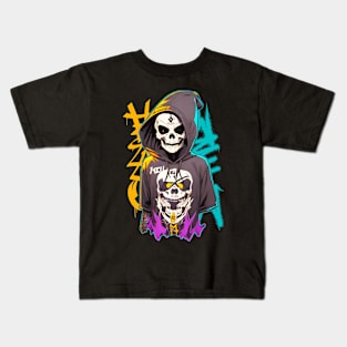 Halloween hip hop rap rapper skull Kids T-Shirt